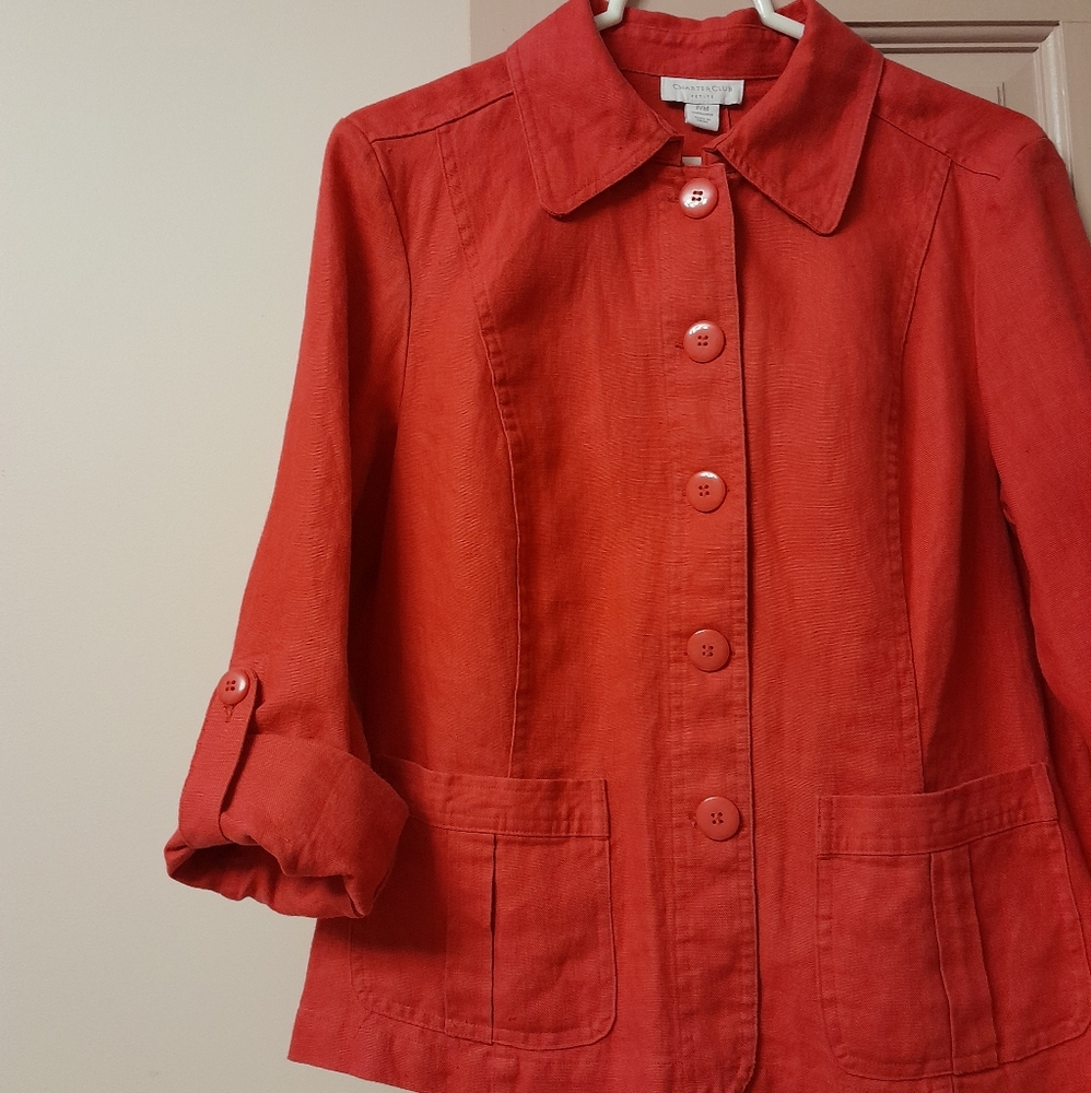 Charter Club  women's summer 100% linen cardigan petite M
